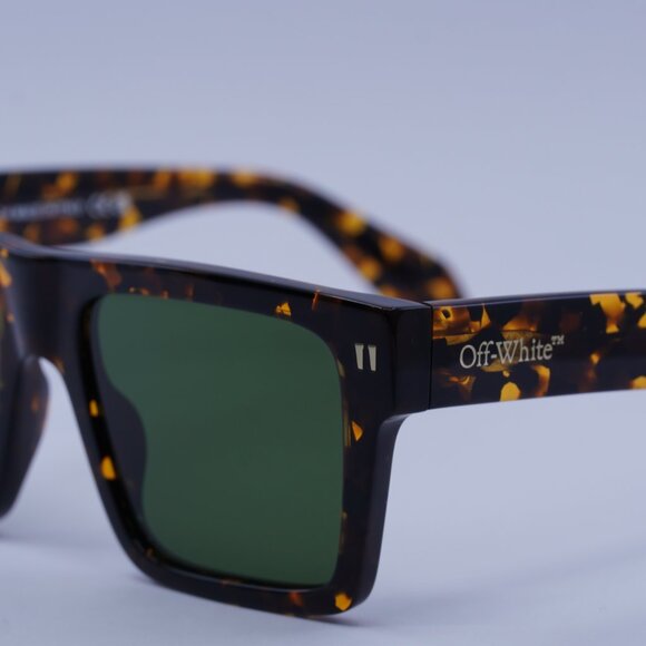Off-White OERI109 LAWTON 6E55 Sunglasses Havana Square Frame, Green Lenses - Picture 9 of 11